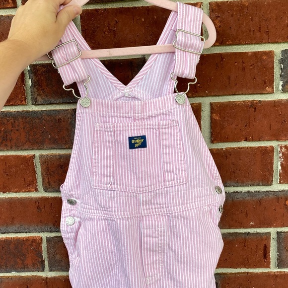 OshKosh B'gosh Other - Vintage OshKosh B’gosh Pink and White Railroad Striped Overalls – Size 5